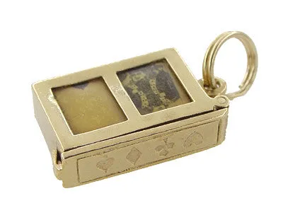 Opening Movable Deck of Cards Charm in 14 Karat Gold