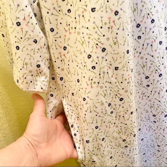 Orvis Vintage Med Flannel Nightgown, Long, Floral, Prairie / Cottage / Grandma