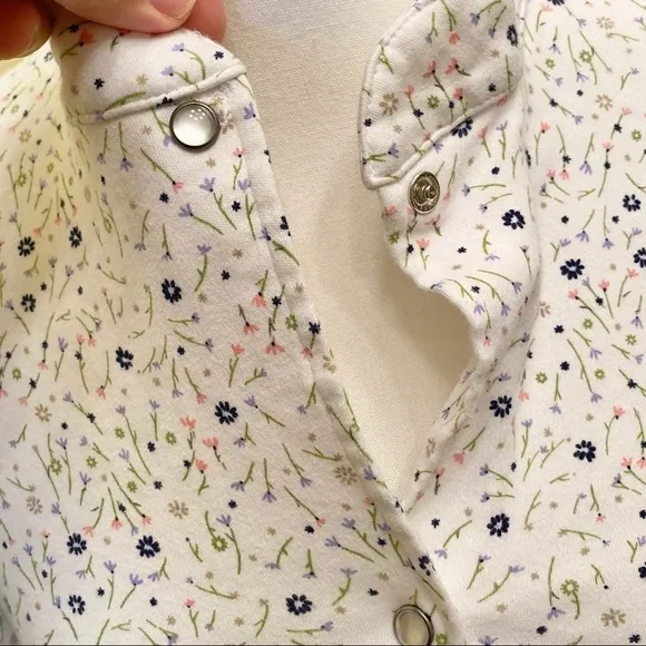 Orvis Vintage Med Flannel Nightgown, Long, Floral, Prairie / Cottage / Grandma
