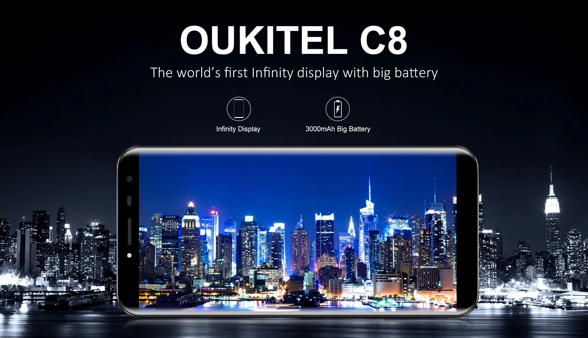 OUKITEL C8 5.5 Inch MT6580A Android 7.0 3G Smart Phone 5.5_blue