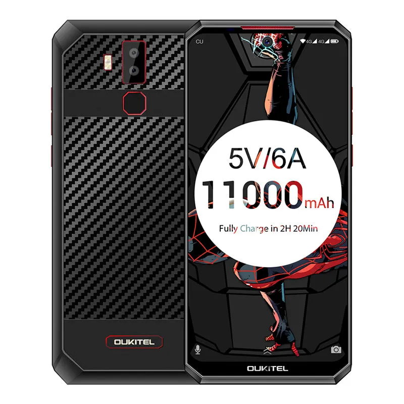 Oukitel K13 Pro Quad Core 6.41 inch 11000mAh Battery 8MP 16MP Camera 1560x720 Resolution 64GB 4GB Mobile Phone Smartphone black