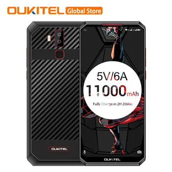 Oukitel K13 Pro Quad Core 6.41 inch 11000mAh Battery 8MP 16MP Camera 1560x720 Resolution 64GB 4GB Mobile Phone Smartphone black