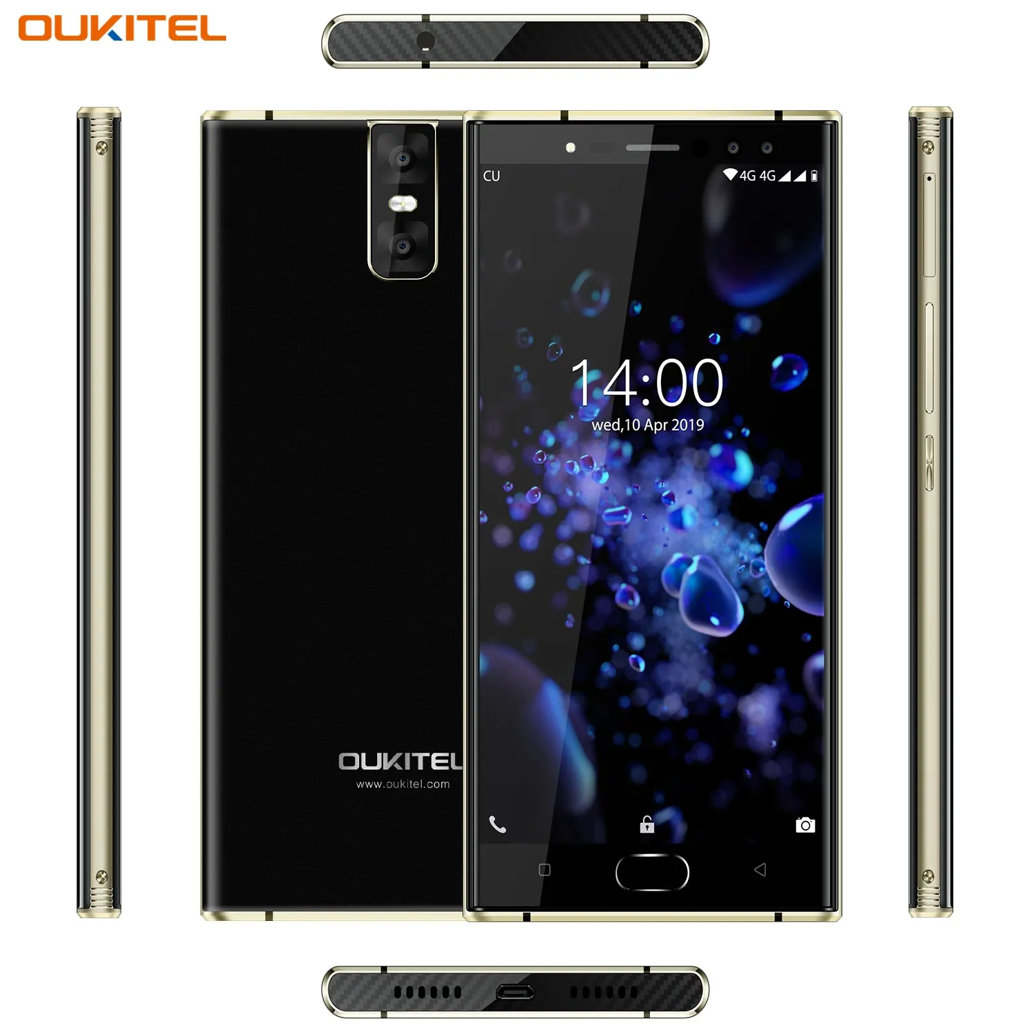 Oukitel K3 Pro Quad Core 5.5 inch 8000mAh Battery 5MP 13MP Camera 1440x720 Resolution 32GB 4GB Mobile Phone Smartphone Black
