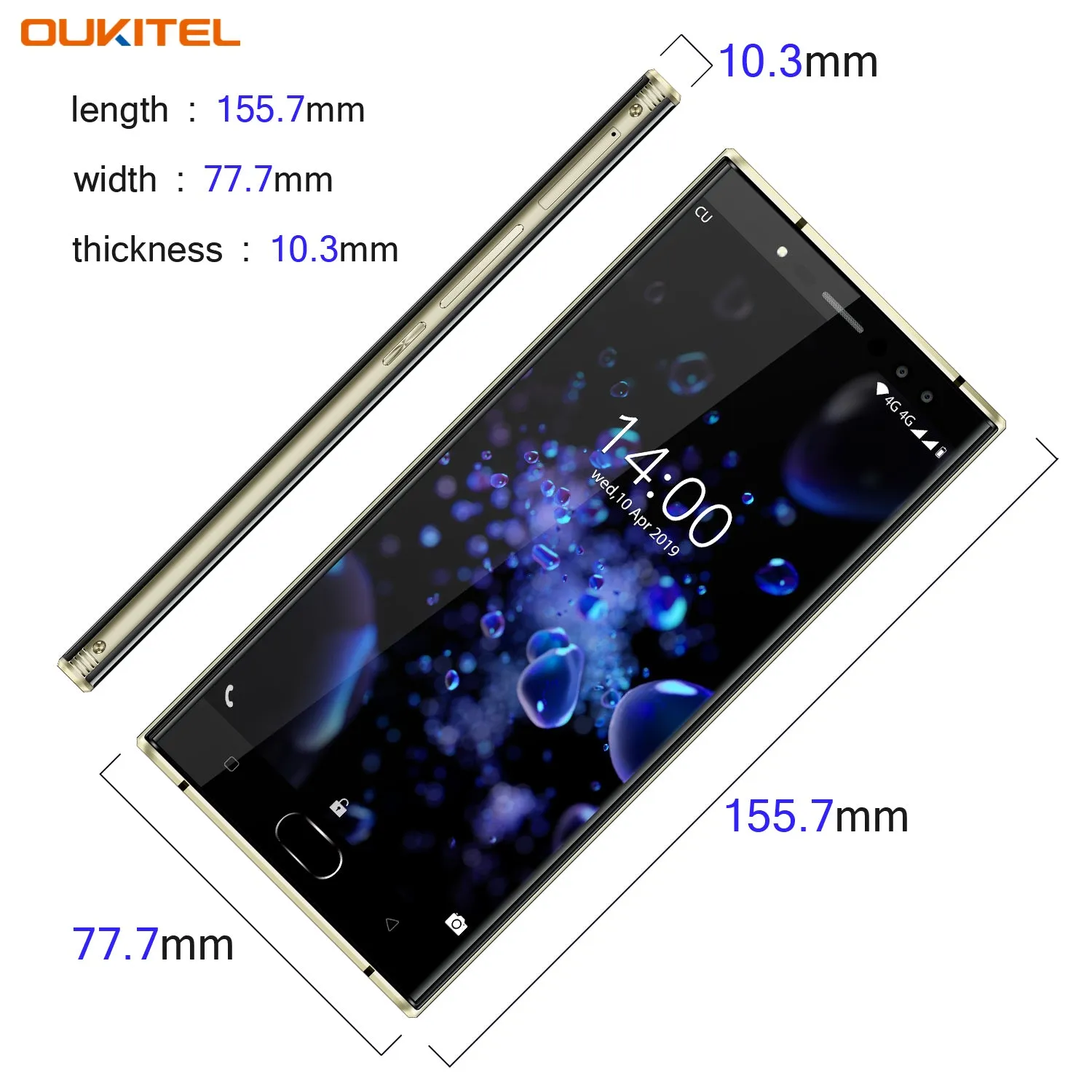 Oukitel K3 Pro Quad Core 5.5 inch 8000mAh Battery 5MP 13MP Camera 1440x720 Resolution 32GB 4GB Mobile Phone Smartphone Black