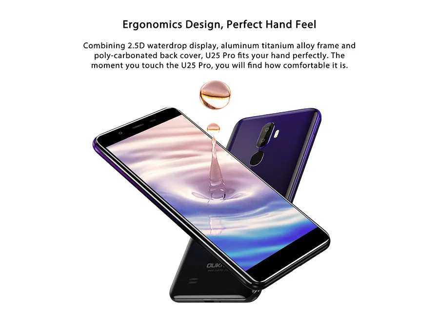 OUKITEL U25 Pro 4 64GB Smartphone - 5.5 inch, Android 8.1, MTK6750T Octa Core, 13.0MP Rear Camera - Grad Ient
