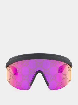 Oversize-Frame Logo-Embossed Sunglasses