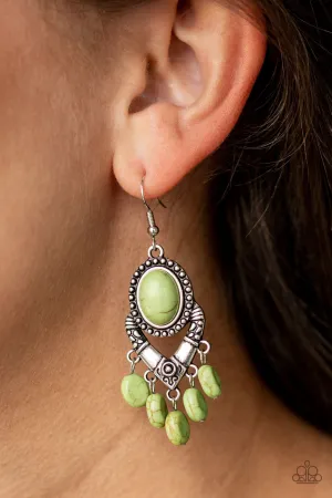 Paparazzi - Southern Sandstone - Green Earrings