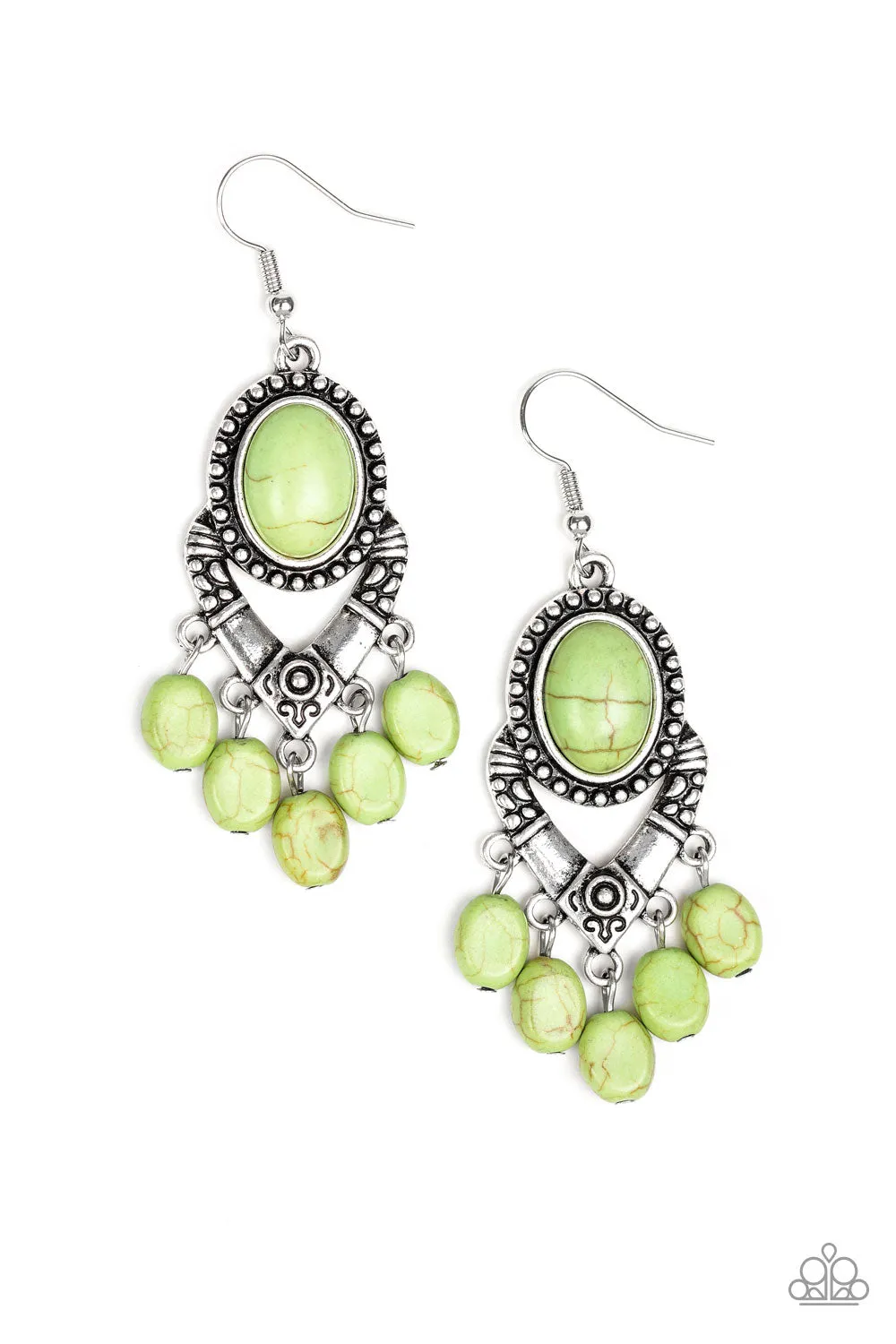 Paparazzi - Southern Sandstone - Green Earrings