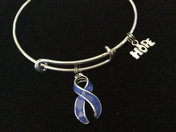 Periwinkle Awareness Ribbon Expandable Charm Bracelet Adjustable Bangle Gift (Other Awareness Ribbons Available)
