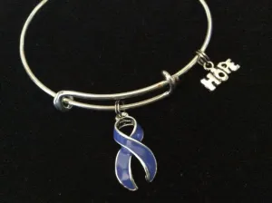 Periwinkle Awareness Ribbon Expandable Charm Bracelet Adjustable Bangle Gift (Other Awareness Ribbons Available)