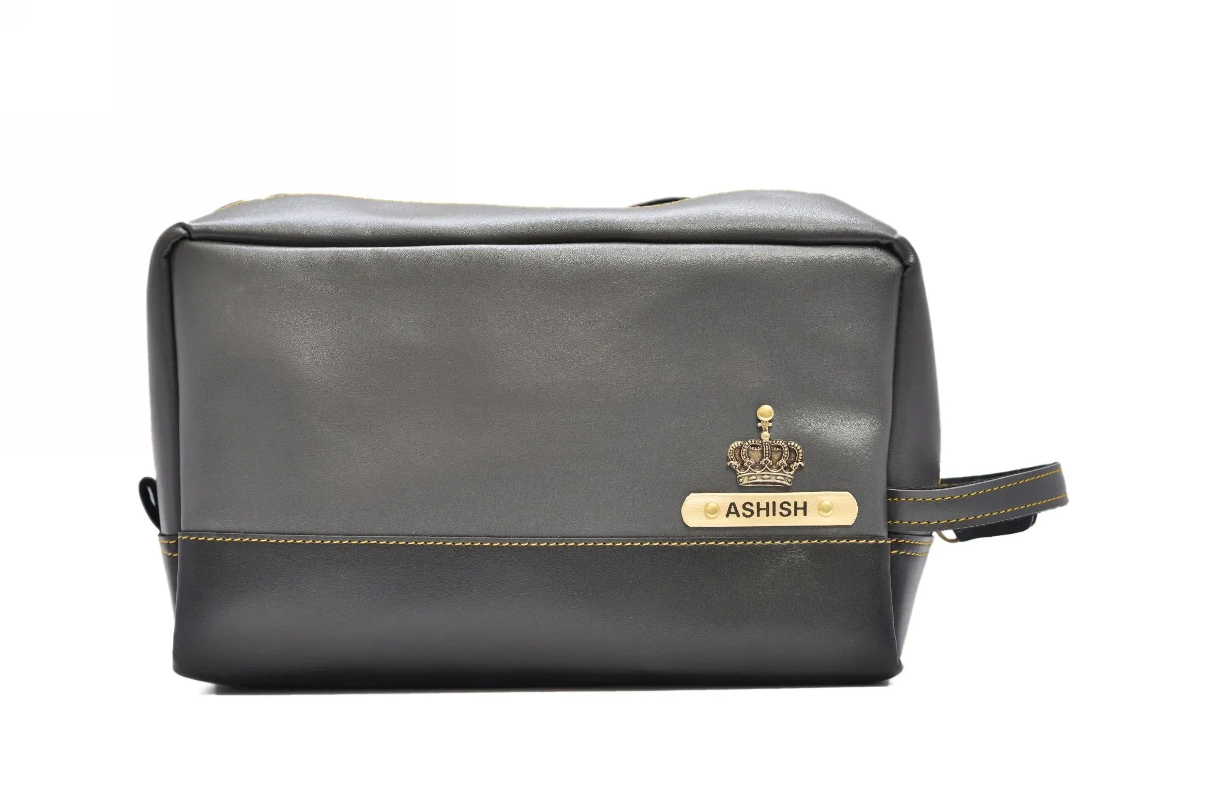 Personalized Dopp Kit- Washbag - Grey