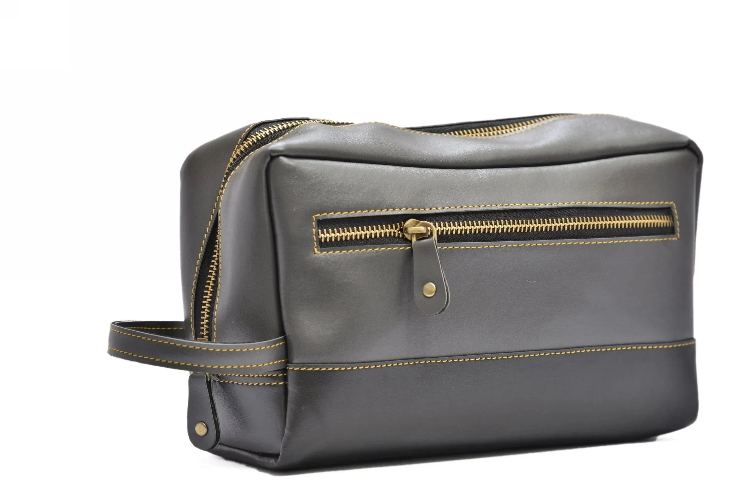 Personalized Dopp Kit- Washbag - Grey