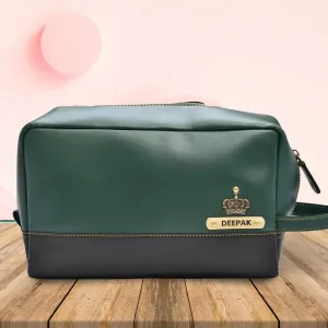 Personalized Dopp Kit- Washbag - Olive Green