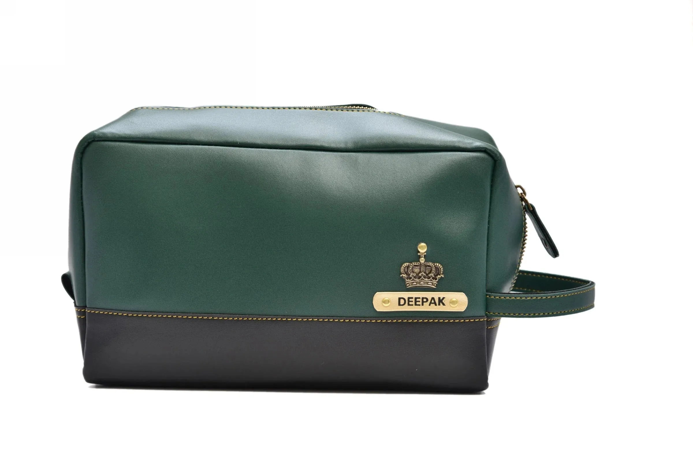 Personalized Dopp Kit- Washbag - Olive Green