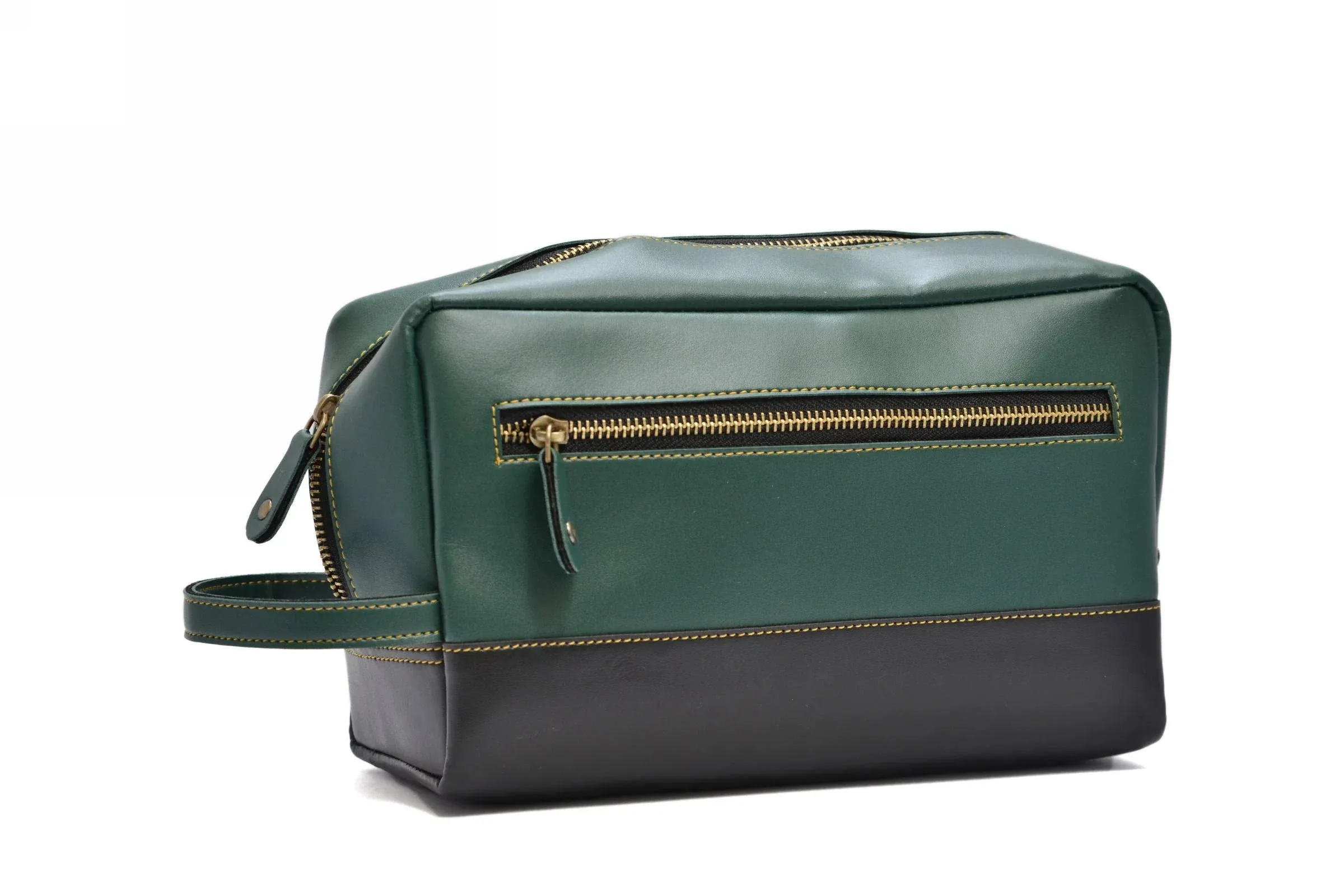Personalized Dopp Kit- Washbag - Olive Green