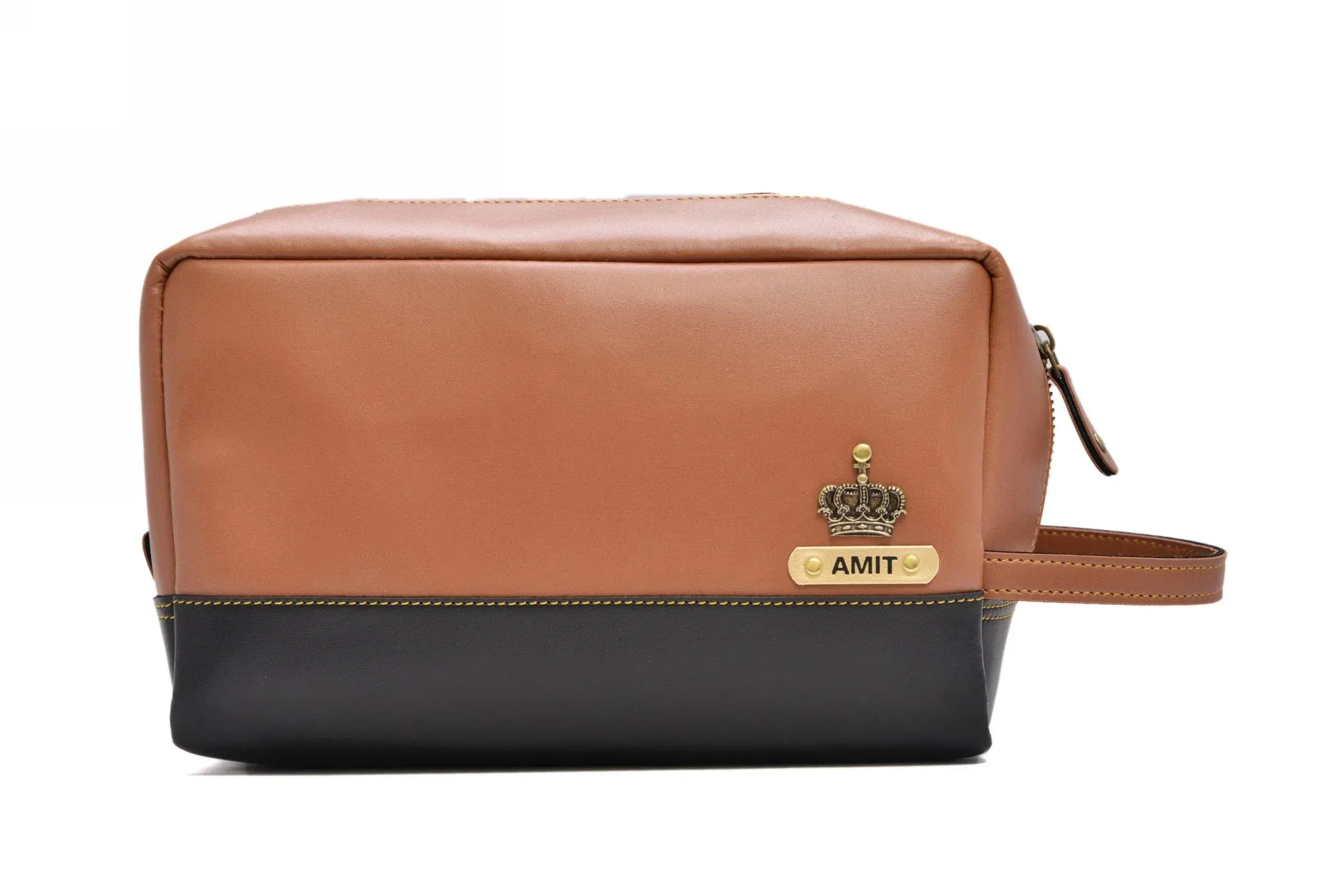 Personalized Dopp Kit- Washbag - Tan
