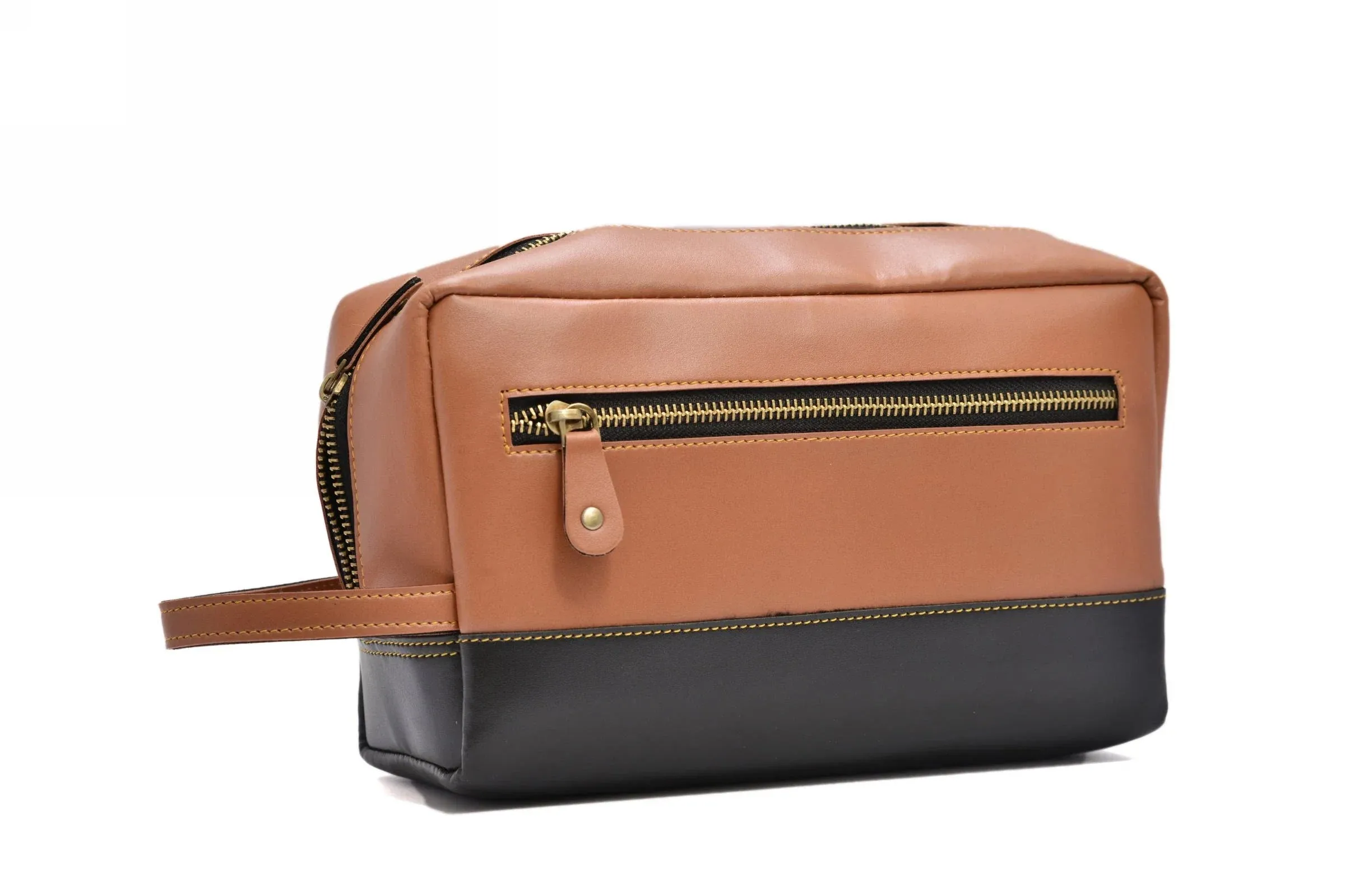 Personalized Dopp Kit- Washbag - Tan