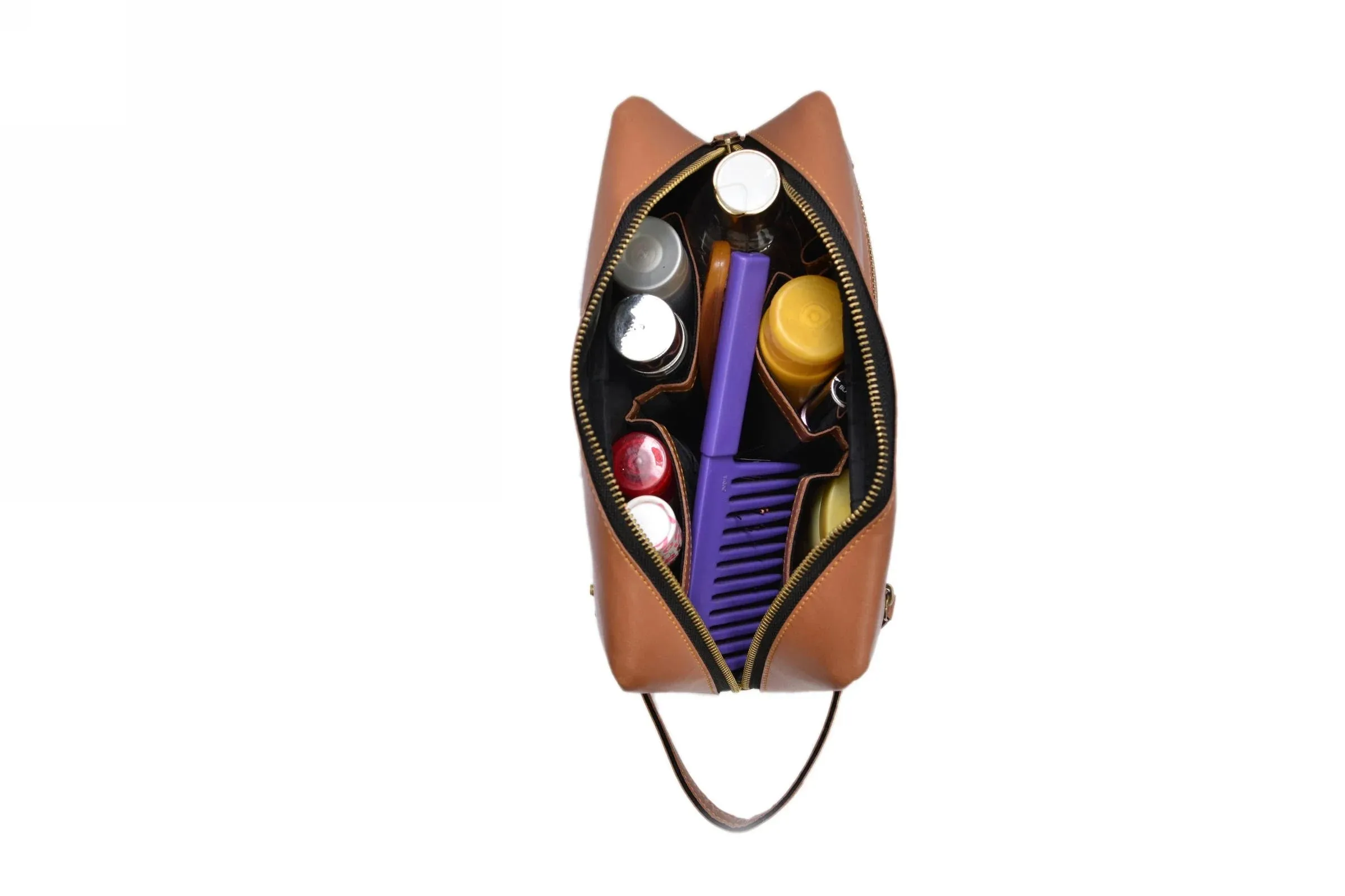 Personalized Dopp Kit- Washbag - Tan