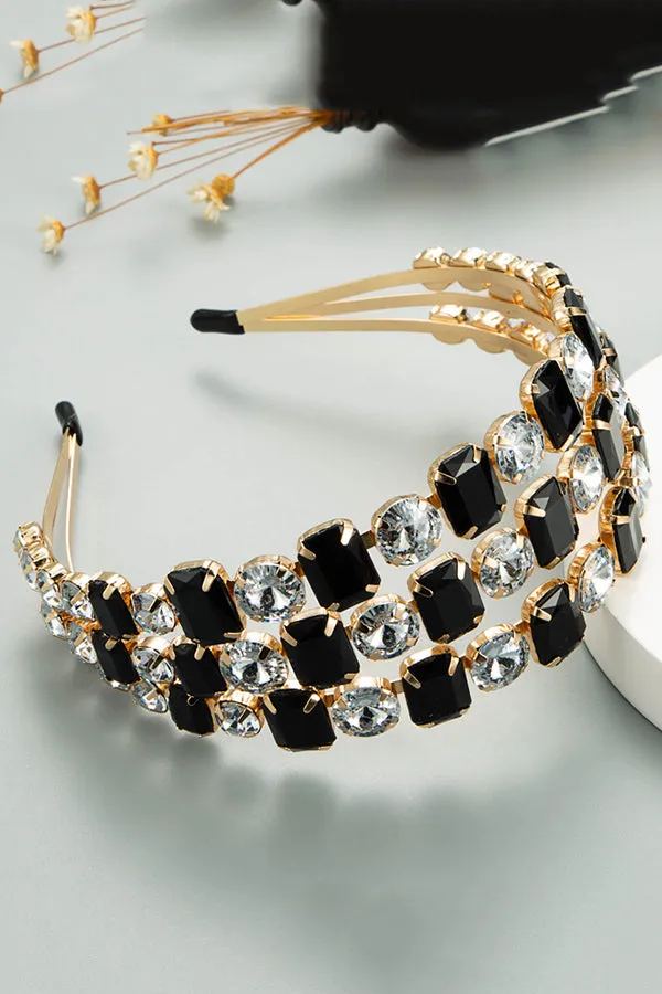 Personalized Three-row Diamond-studded Fashion Headband