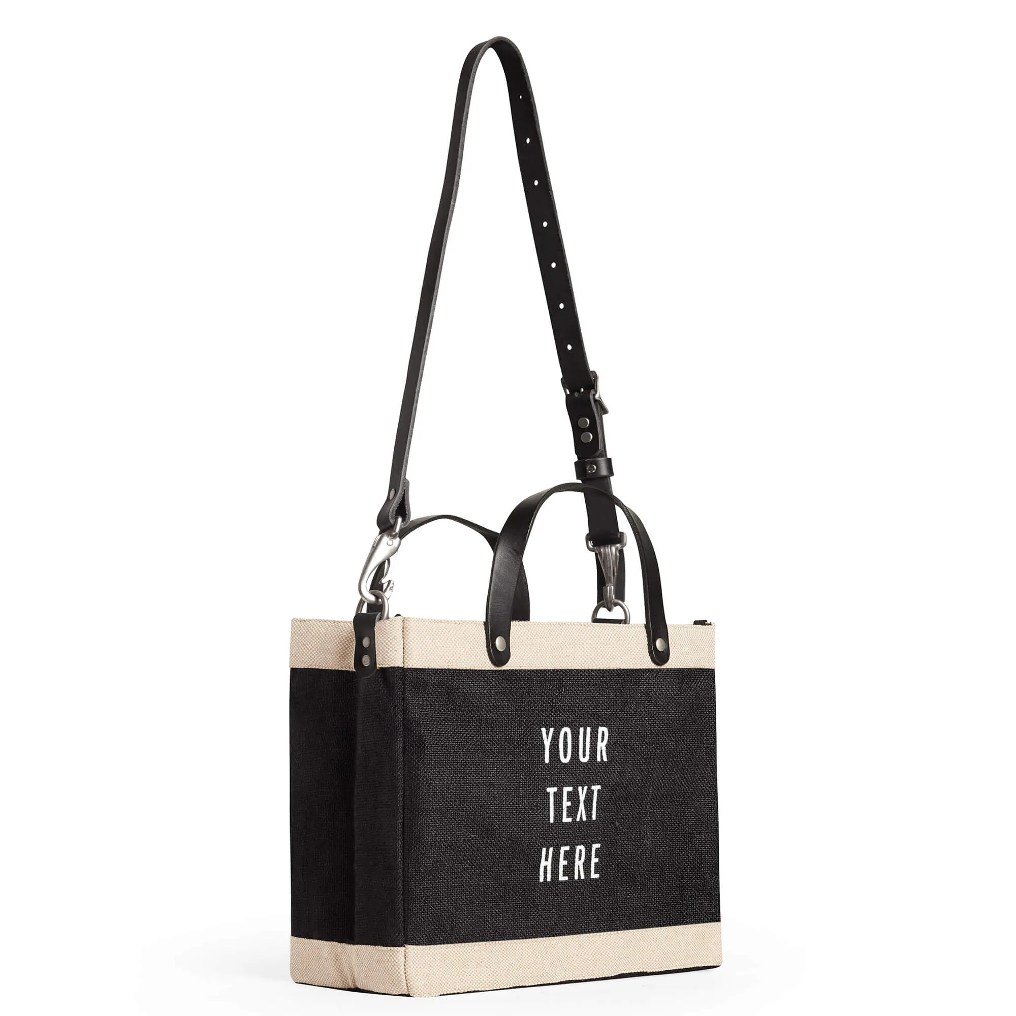 Petite Market Bag in Black with Black Strap (035BKSTRAP)