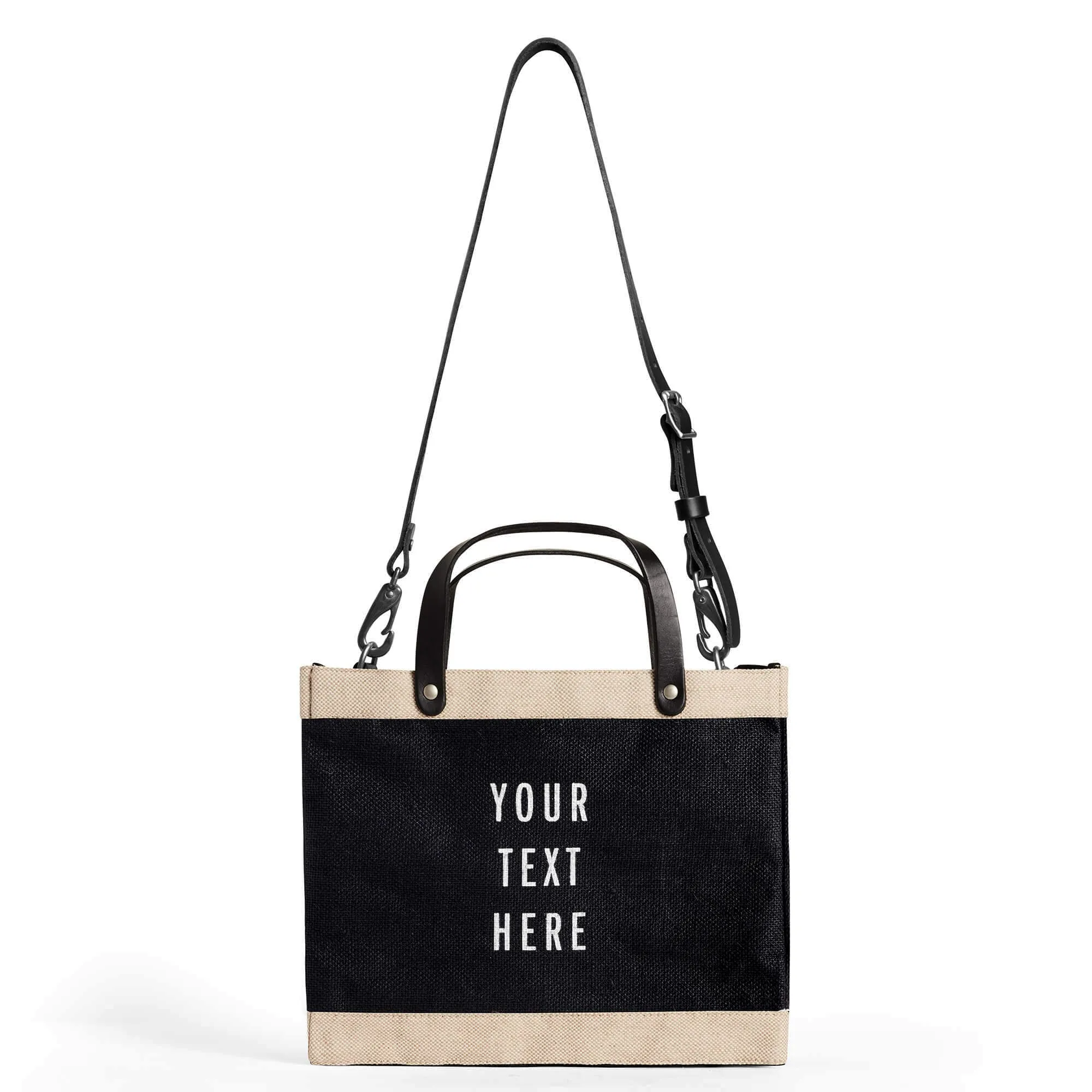 Petite Market Bag in Black with Black Strap (035BKSTRAP)