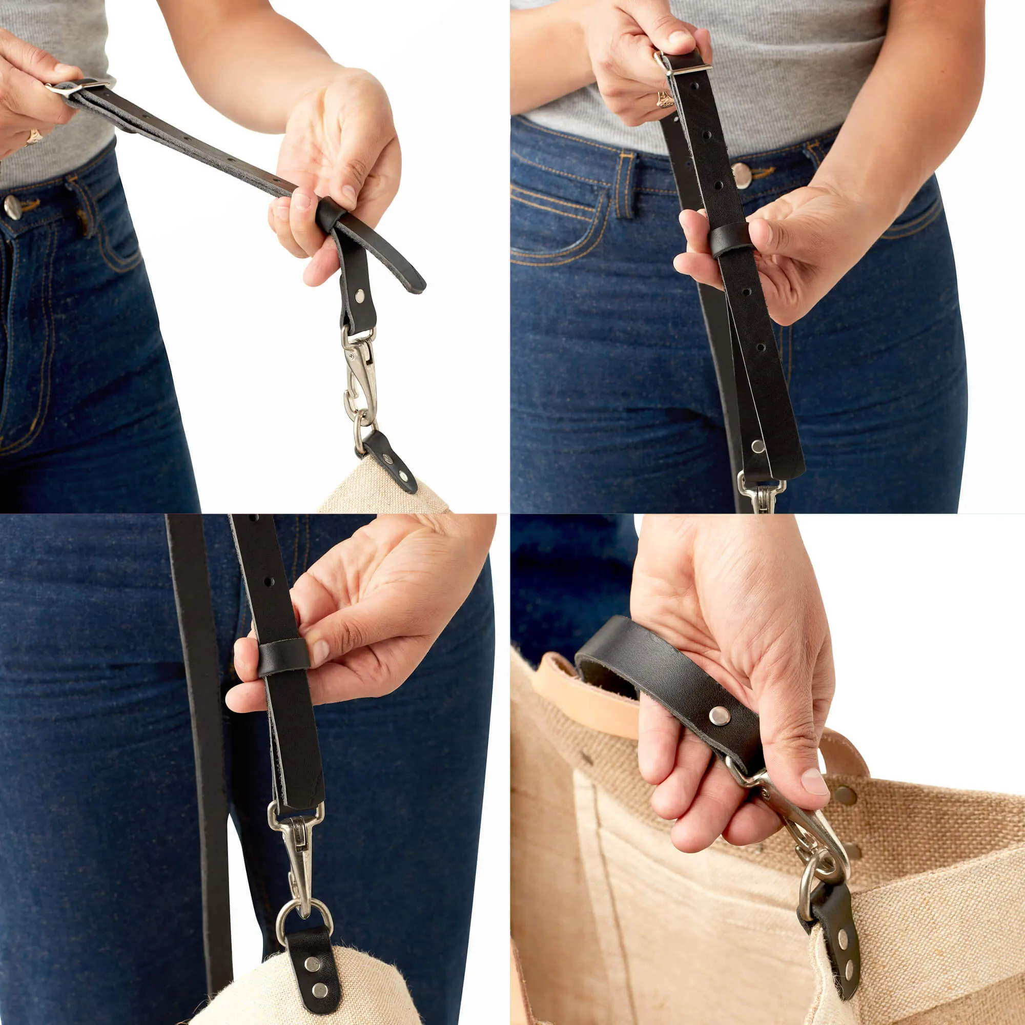 Petite Market Bag in Black with Black Strap (035BKSTRAP)