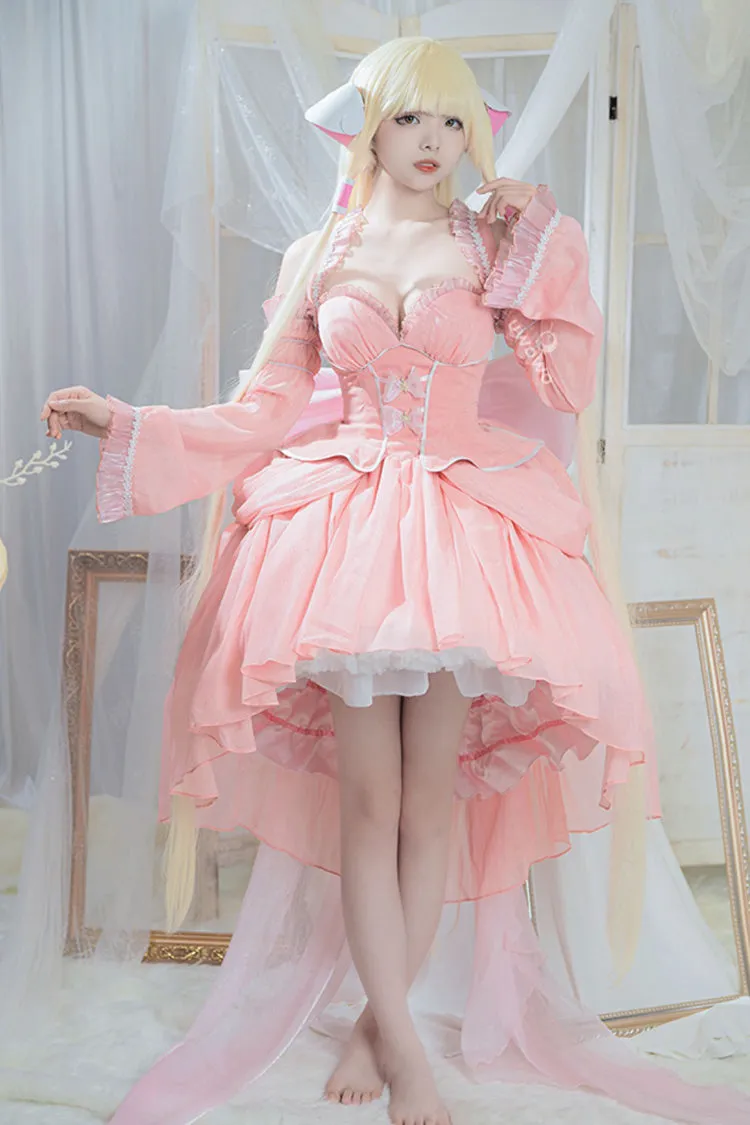 Pink Humanoid Computer Angel Bowknot Lace Sweet Princess Lolita Jsk Dress