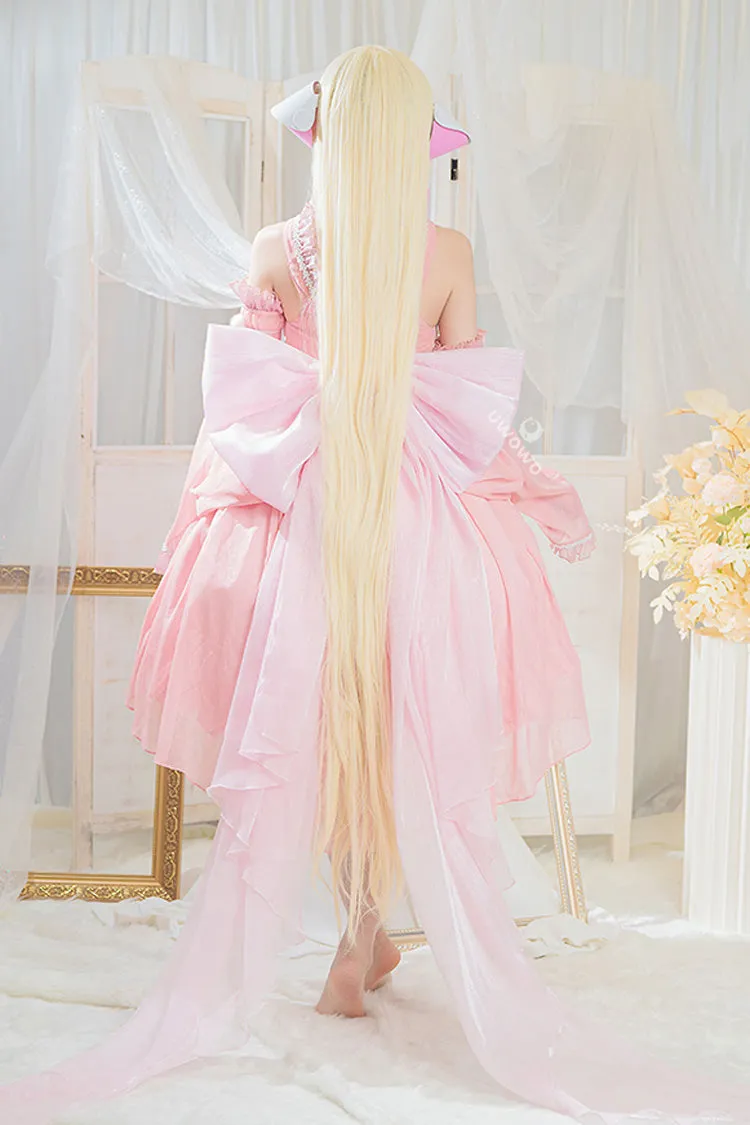 Pink Humanoid Computer Angel Bowknot Lace Sweet Princess Lolita Jsk Dress