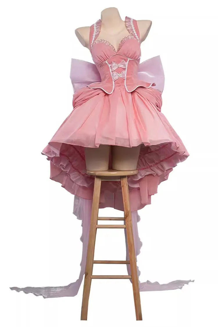 Pink Humanoid Computer Angel Bowknot Lace Sweet Princess Lolita Jsk Dress