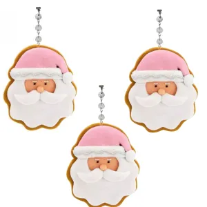 PINK SANTA FACE (Set/3) or (Set/1) MAGNETIC CHANDELIER ORNAMENT