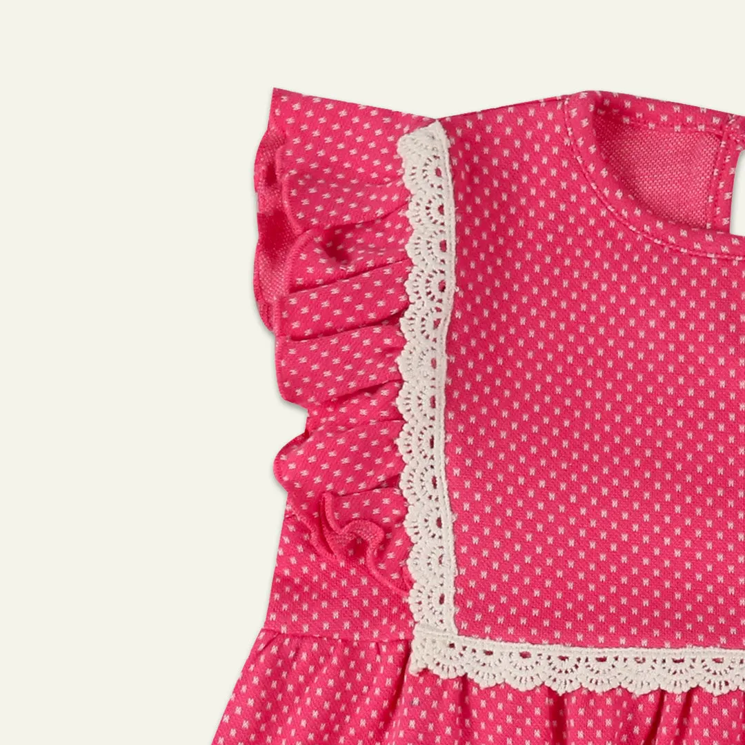 Pink Spots Print Dress