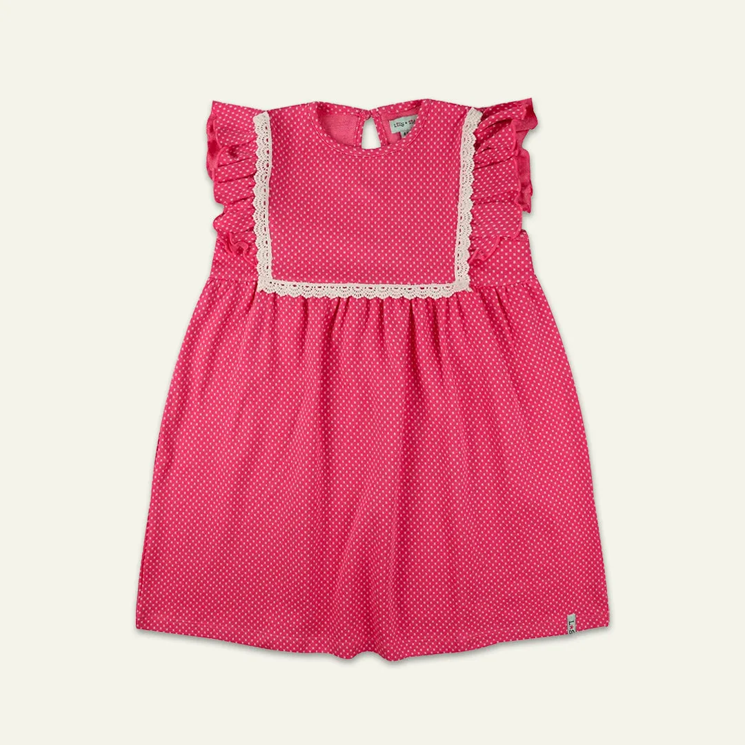Pink Spots Print Dress