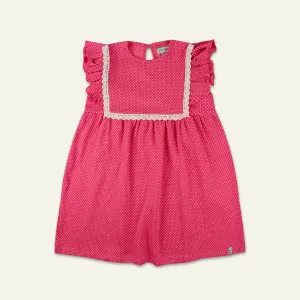 Pink Spots Print Dress