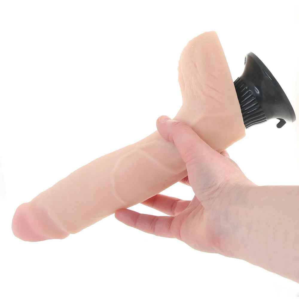 Pipedream Real Feel Deluxe No. 7 Realistic 9 in. Vibrating Dildo With Balls and Suction Cup Beige
