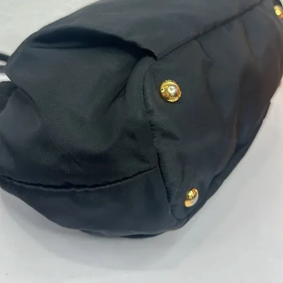 PREOWNED PRADA Vintage Nylon 2-way Bag with Side Ribbon in Black