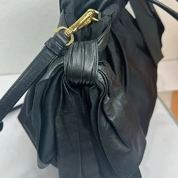 PREOWNED PRADA Vintage Nylon 2-way Bag with Side Ribbon in Black