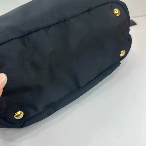 PREOWNED PRADA Vintage Nylon 2-way Bag with Side Ribbon in Black