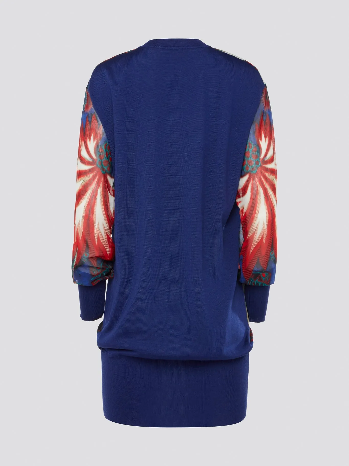 Printed Ribbed Trim Dress