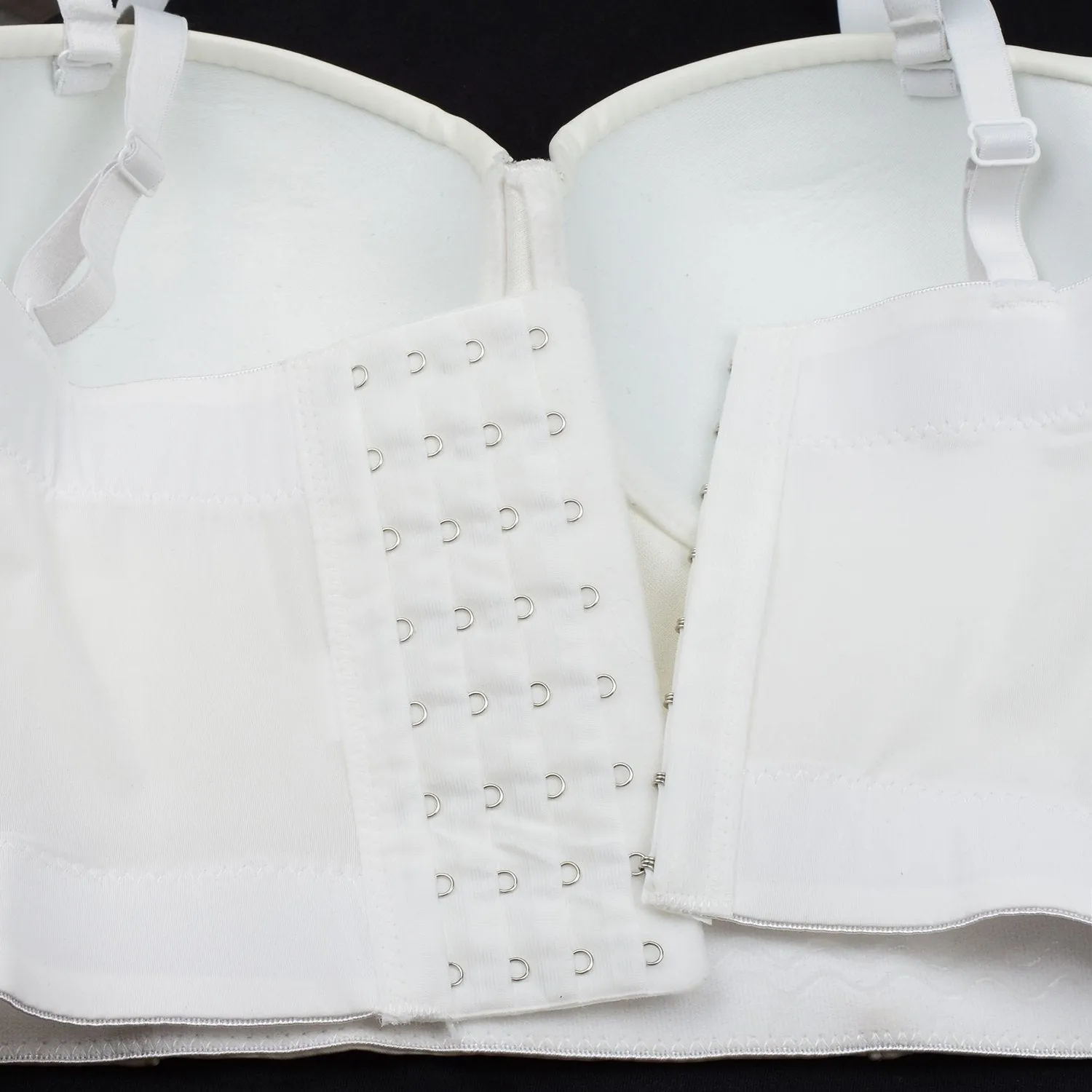PU Leather Bustier Crop Top Push Up Club Party Women's Corset Top Bra White