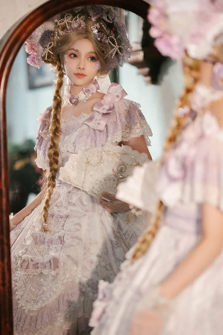Purple The Key to the Secret Realm Gorgeous Wedding Princess Sweet Lolita Dress Set