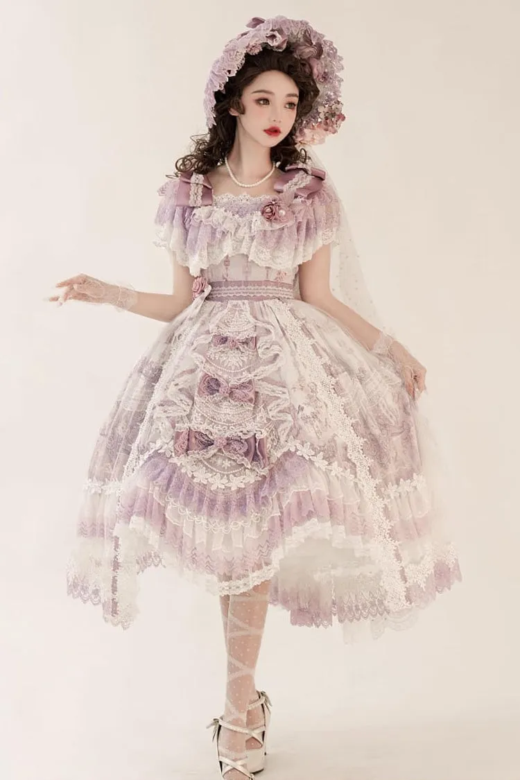 Purple The Key to the Secret Realm Gorgeous Wedding Princess Sweet Lolita Dress Set