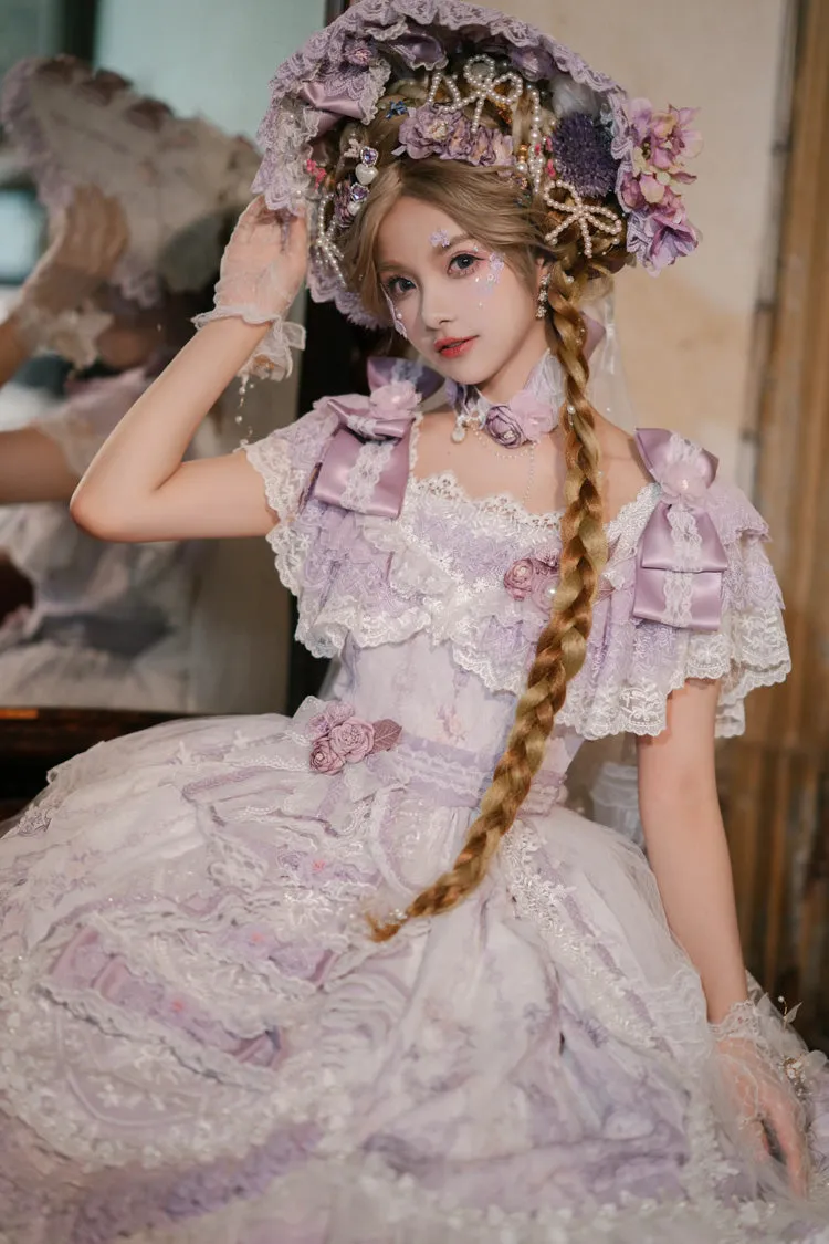 Purple The Key to the Secret Realm Gorgeous Wedding Princess Sweet Lolita Dress Set