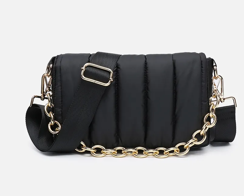 Quilted Crossbody with Chain