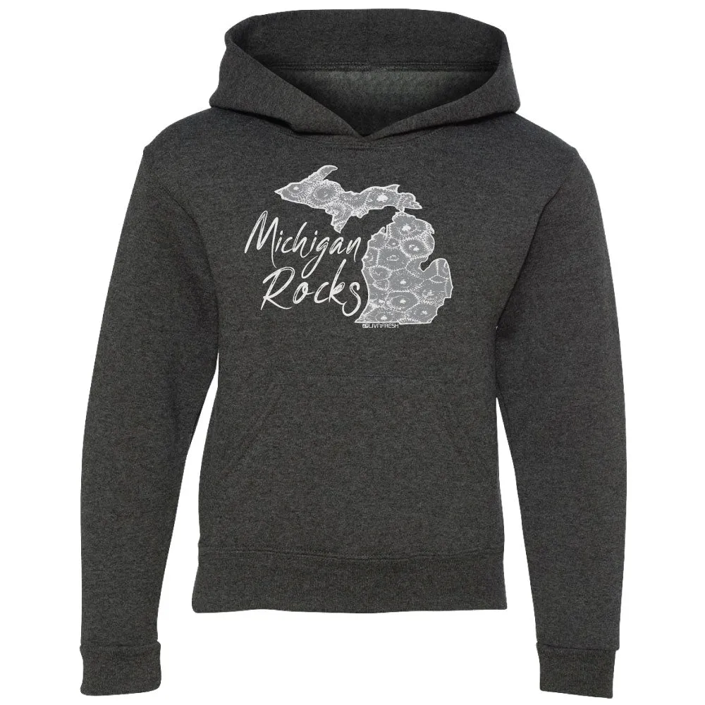 "Michigan Rocks Petoskey Stone" Youth Hoodie