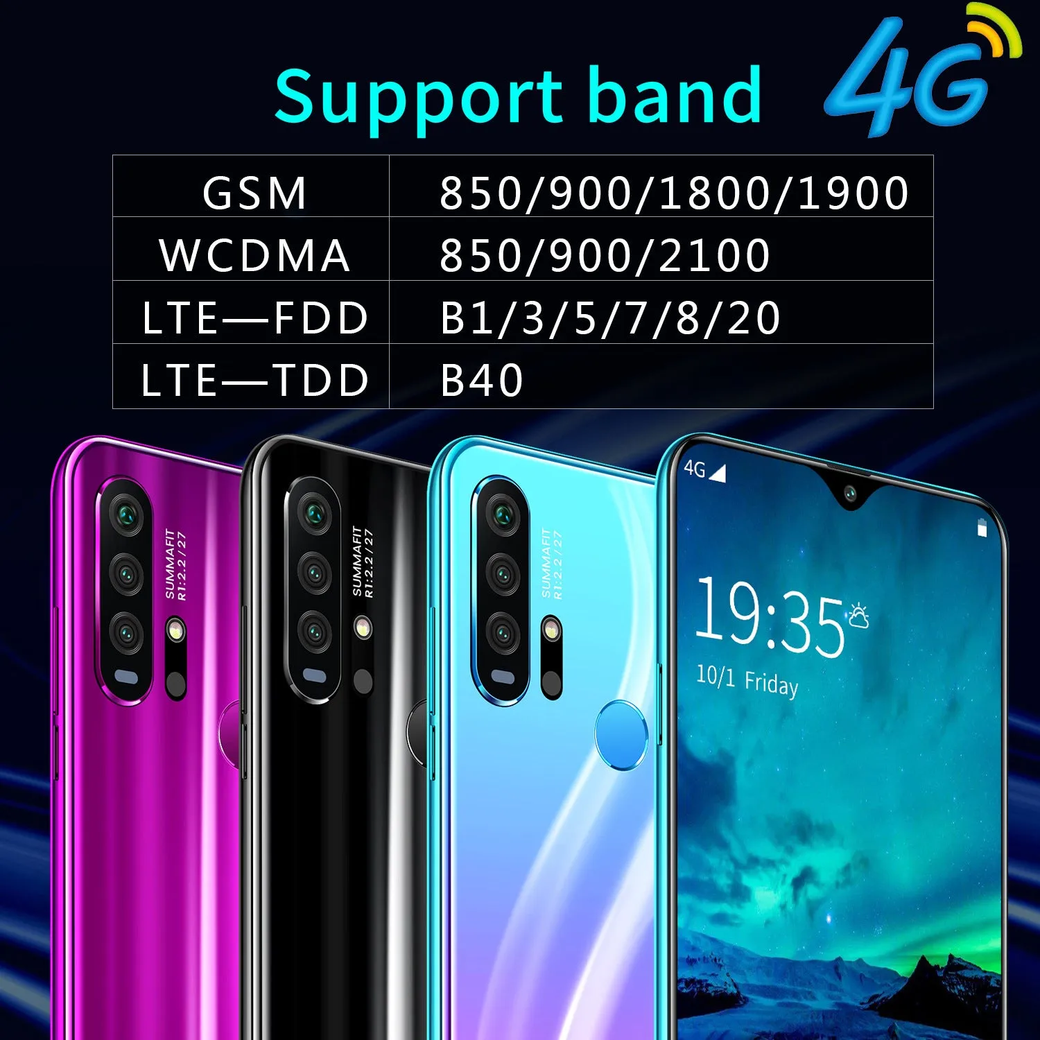 R30 pro Smart Phone 4G Network 3G   64g High Configuration Face Recognition Fingerprint Recognition Phone purple_Australian regulations