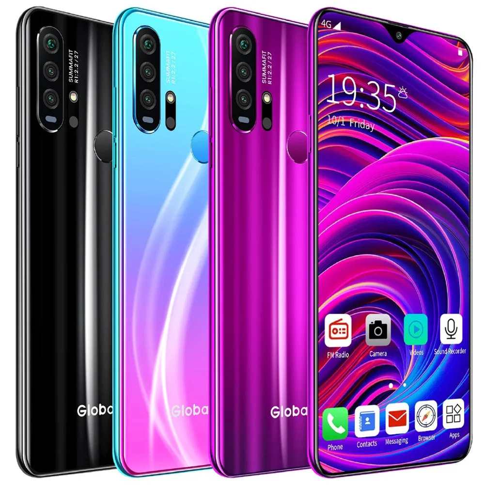 R30 pro Smart Phone 4G Network 3G   64g High Configuration Face Recognition Fingerprint Recognition Phone purple_Australian regulations