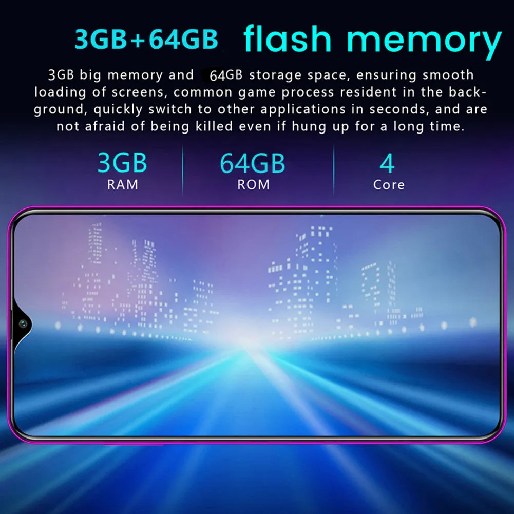 R30 pro Smart Phone 4G Network 3G   64g High Configuration Face Recognition Fingerprint Recognition Phone purple_Australian regulations