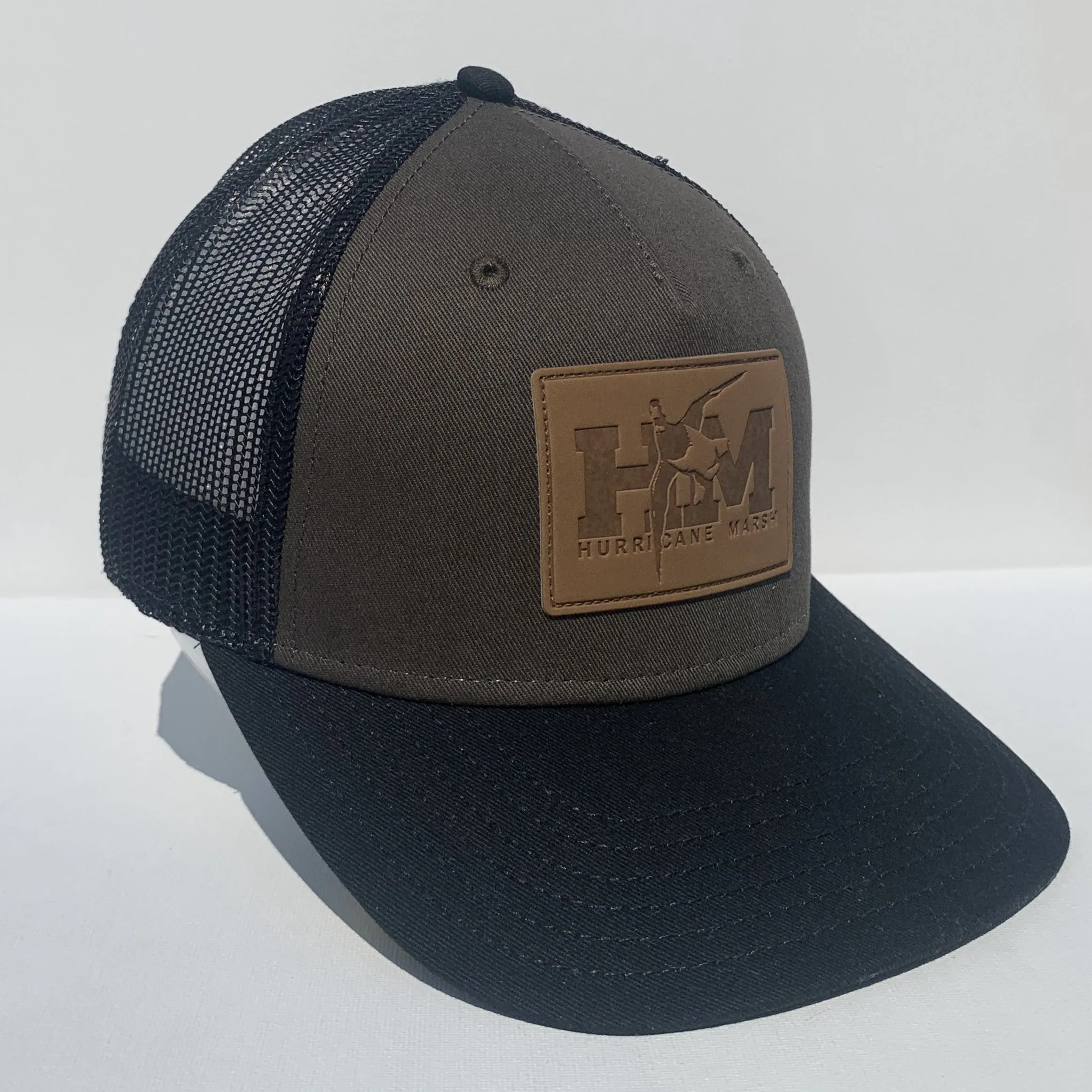 Red Leg Leather Embossed Patch Hat