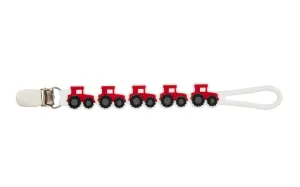 Red Tractor Silicone Paci Strap