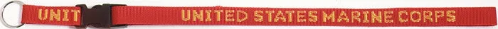Red - UNITED STATES MARINE CORPS Neck Strap with Key Ring